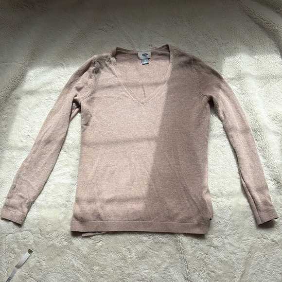 Old Navy Tan V-Neck Long Sleeve Top Size XS | Neutral Basic | Soft Knit Casual | - Picture 1 of 4